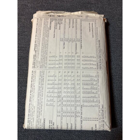 Simplicity 7331 Womens Sewing Pattern Size 20 EUR 48 Vintage 1986 Jumpsuit & Dre - Picture 3 of 6